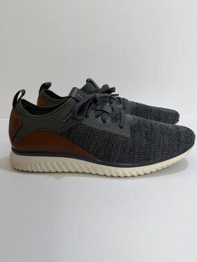 Cole Haan Grandsport Knit Oxford Casual Sneakers In Grey/ Brown Mens Size 10.5